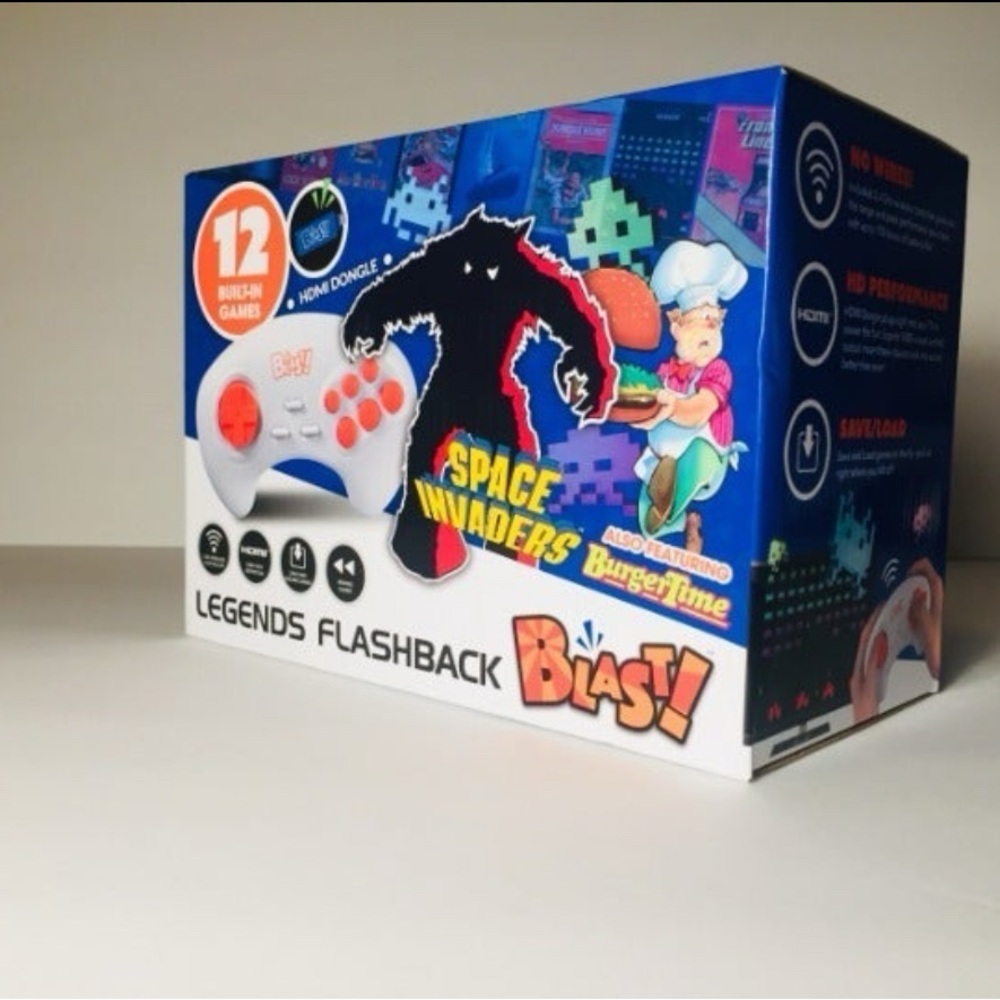 Legends Flashback Blast! Space Invaders Retro Gaming Blue Box 12 Vintage Games